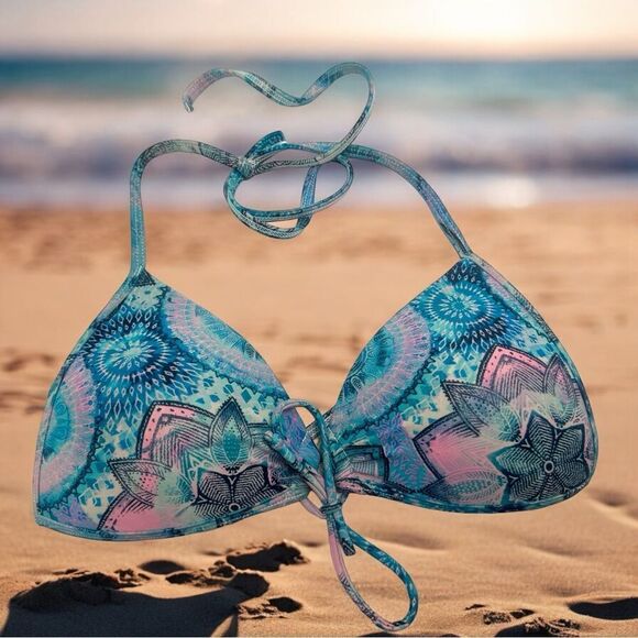 Eidon Swimwear l Tie-Front Bikini Top l Seashell internal design l SP l EUC - Picture 5 of 10